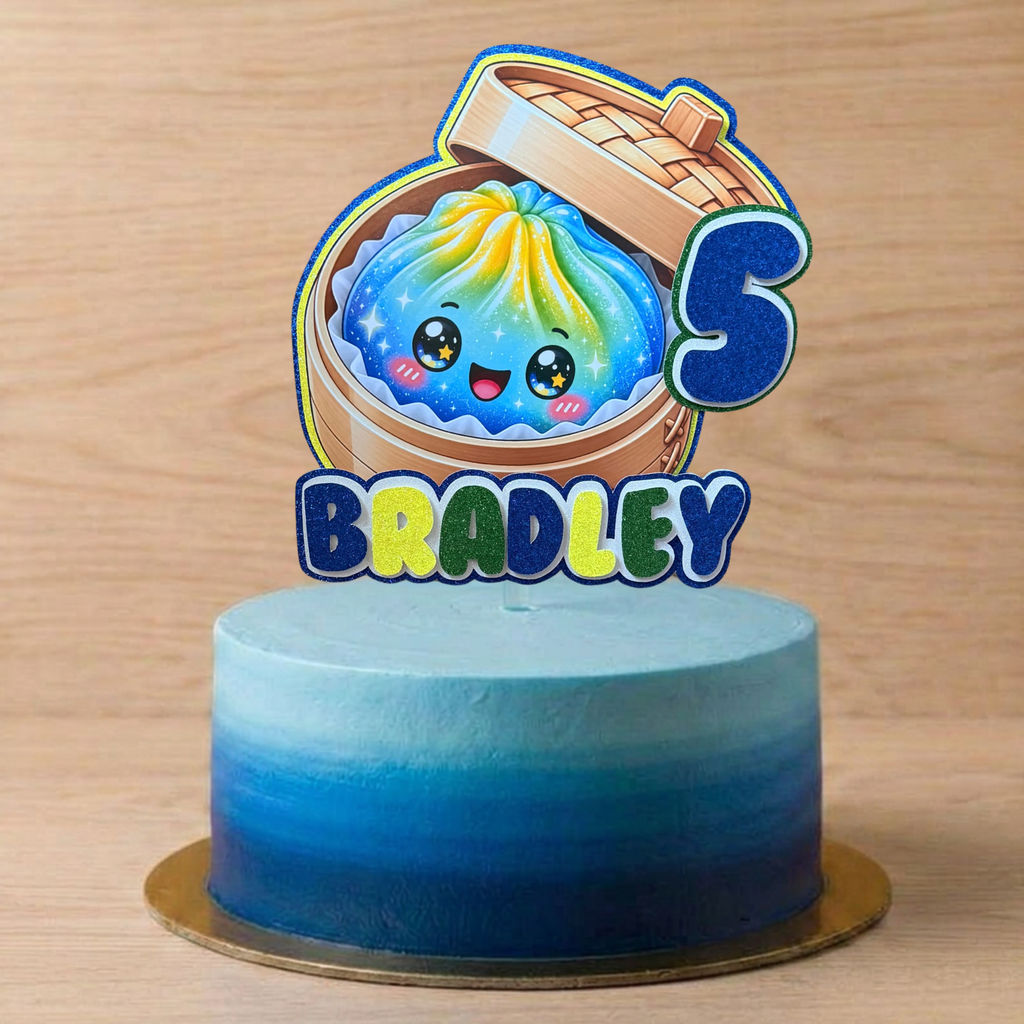 Kawaii Dumpling  Squishy Cake Topper – Personalised Name & Age