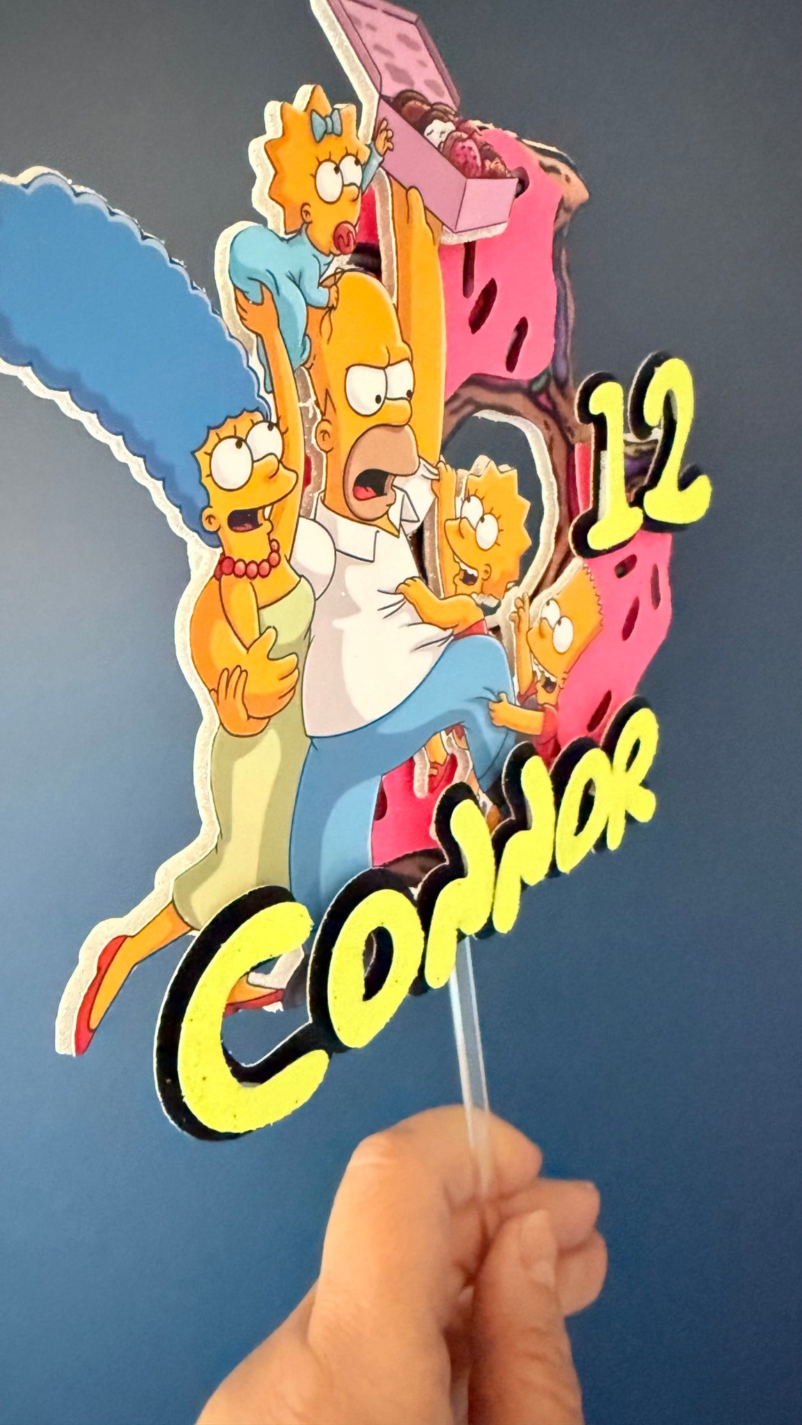 The Simpsons Personalised Cake Topper | Custom Name & Age Birthday Decoration