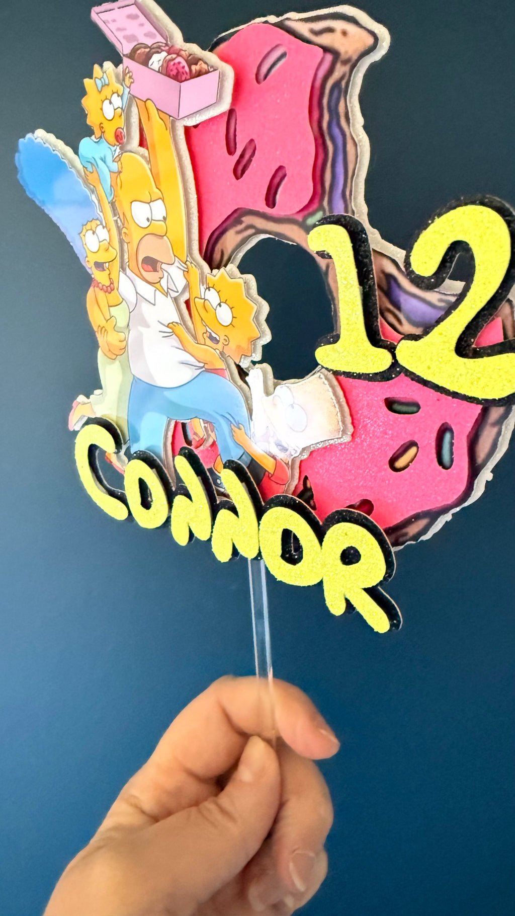 The Simpsons Personalised Cake Topper | Custom Name & Age Birthday Decoration