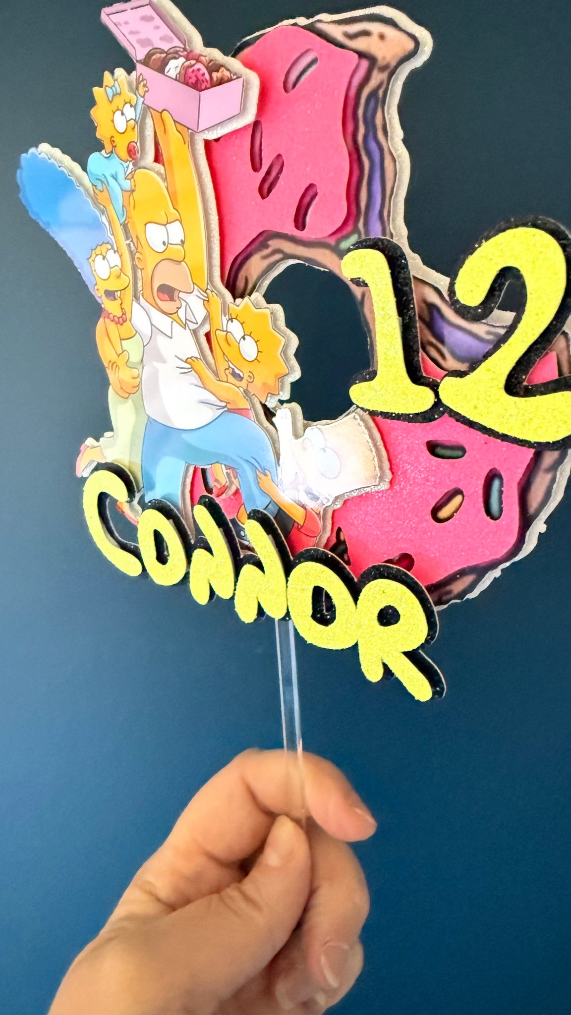The Simpsons Personalised Cake Topper | Custom Name & Age Birthday Decoration