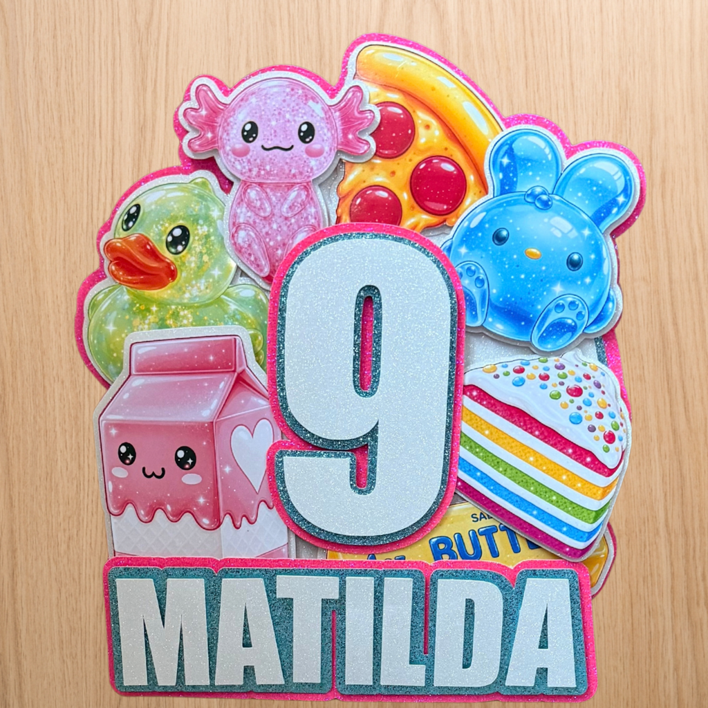 Kawaii Squishes Cake Topper – Personalised Name & Age