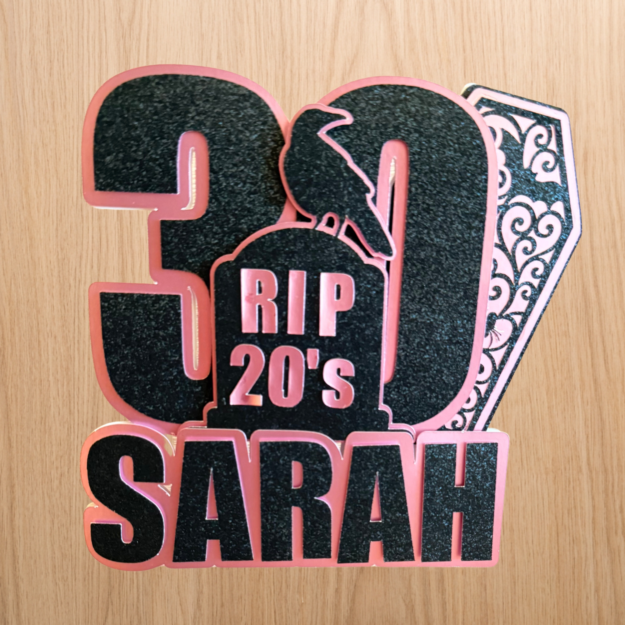 RIP Birthday Cake Topper | Personalised 30th, 40th & 50th Birthday | Complete Party Set