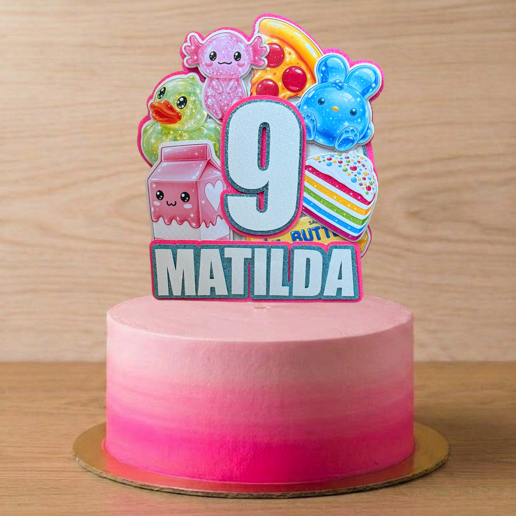 Kawaii Squishes Cake Topper – Personalised Name & Age