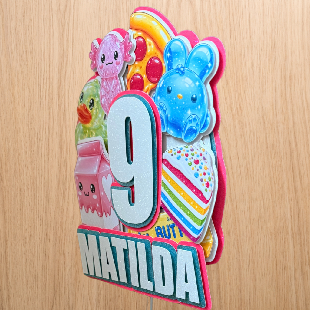 Kawaii Squishes Cake Topper – Personalised Name & Age