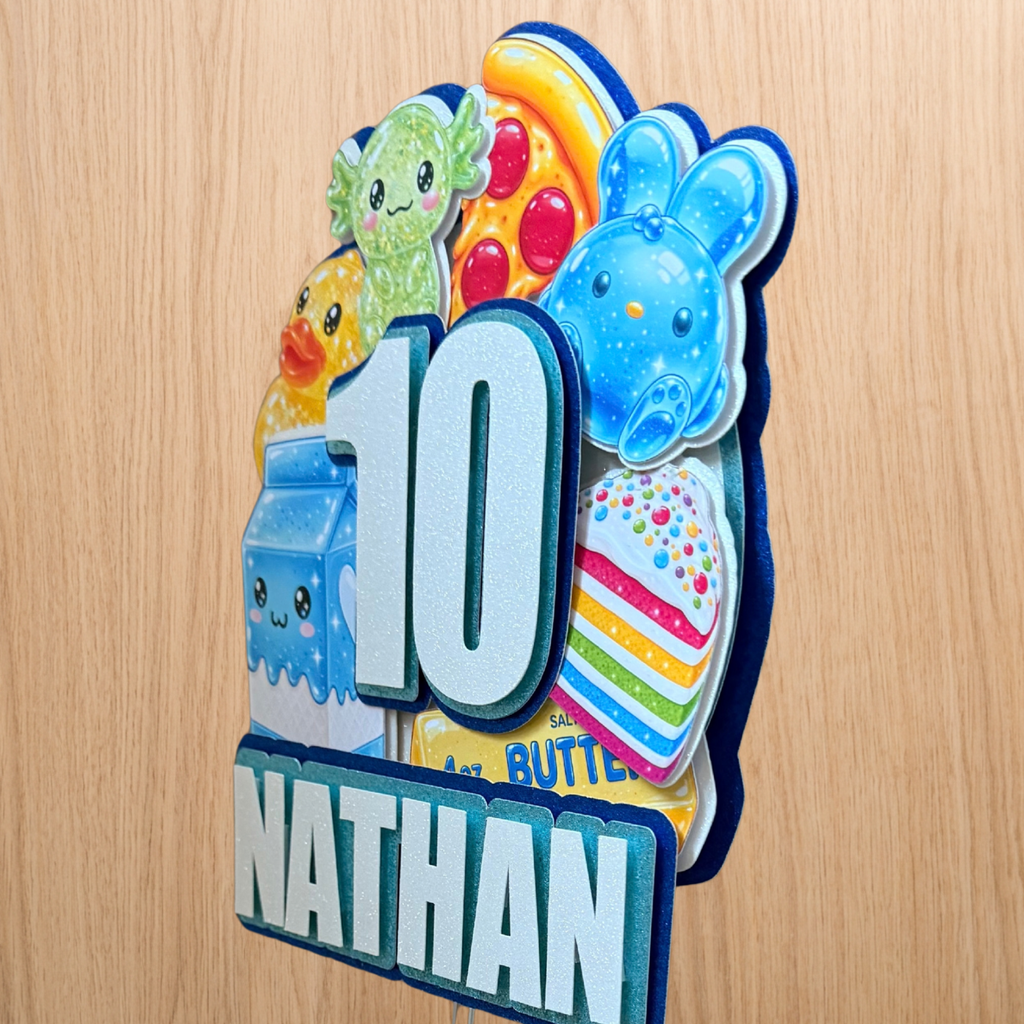 Kawaii Squishes Cake Topper – Personalised Name & Age