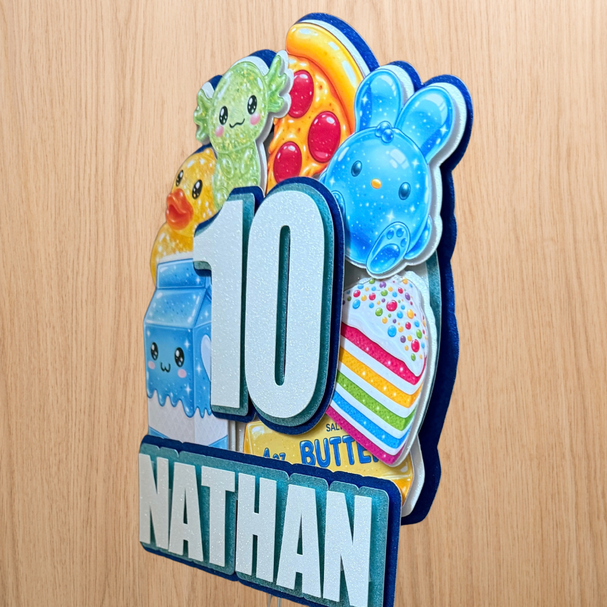 Kawaii Squishes Cake Topper – Personalised Name & Age