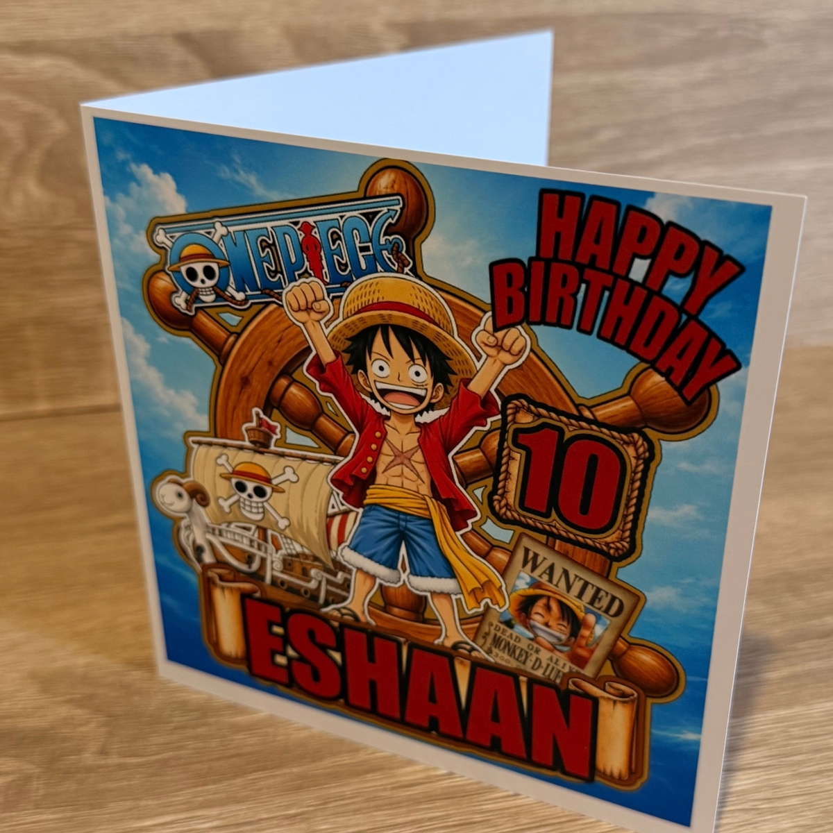One Piece Personalised Birthday Card | Name & Age