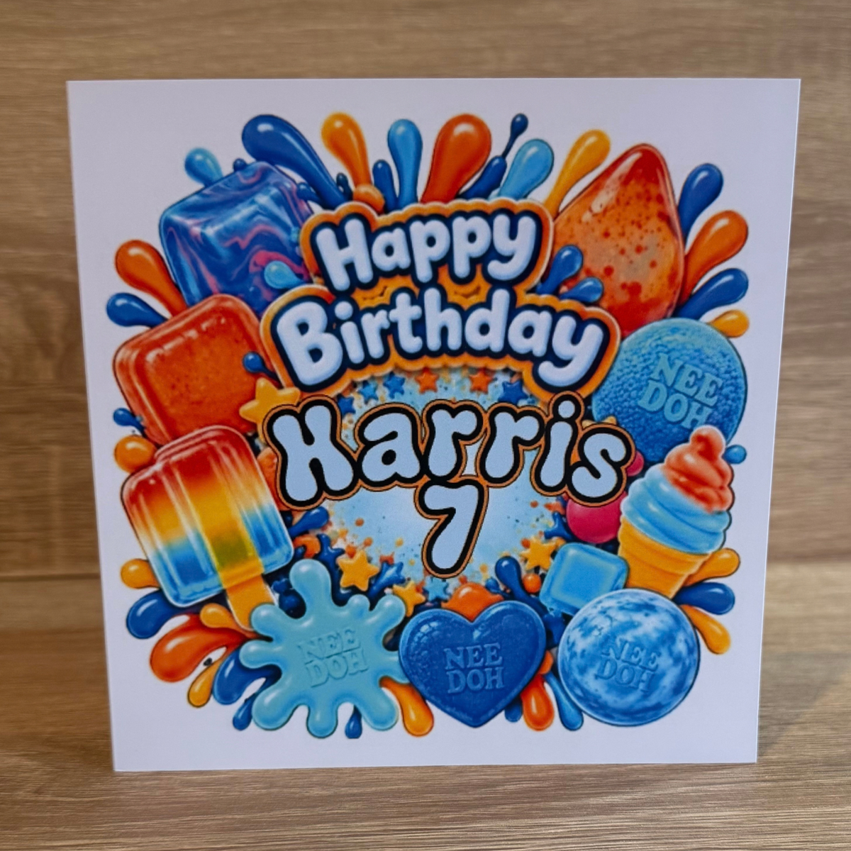 NeeDoh Inspired Personalised Birthday Card | Name & Age