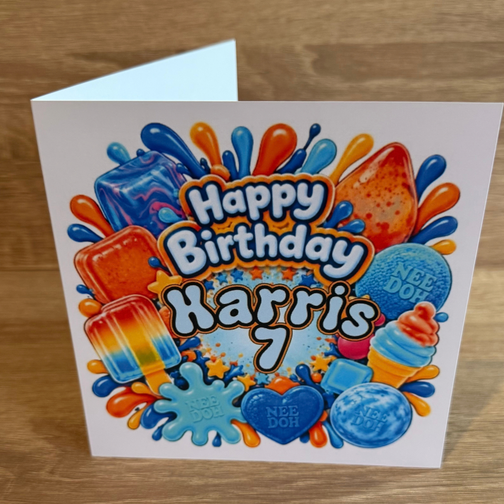 NeeDoh Inspired Personalised Birthday Card | Name & Age