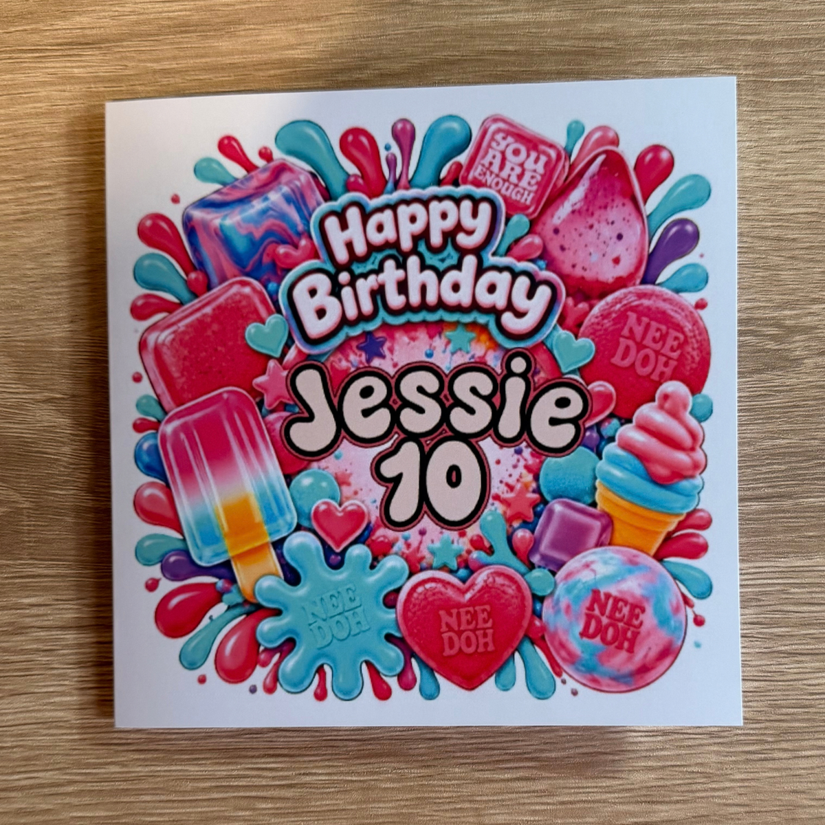 NeeDoh Inspired Personalised Birthday Card | Name & Age