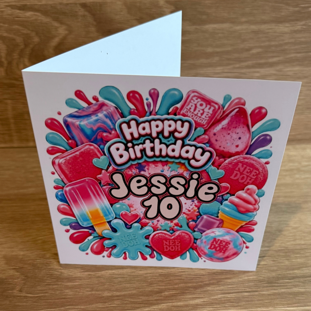NeeDoh Inspired Personalised Birthday Card | Name & Age