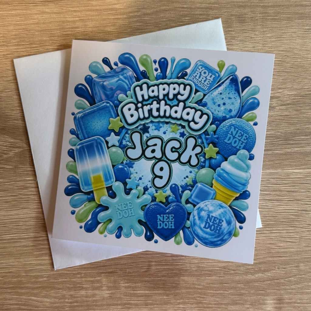 NeeDoh Inspired Personalised Birthday Card | Name & Age