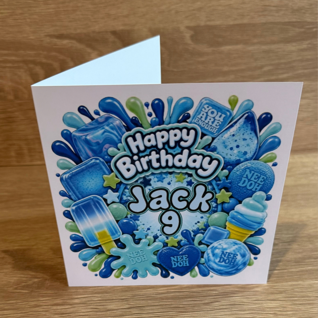 NeeDoh Inspired Personalised Birthday Card | Name & Age