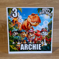 Paw Patrol Dino Personalised Birthday Card | Name & Age
