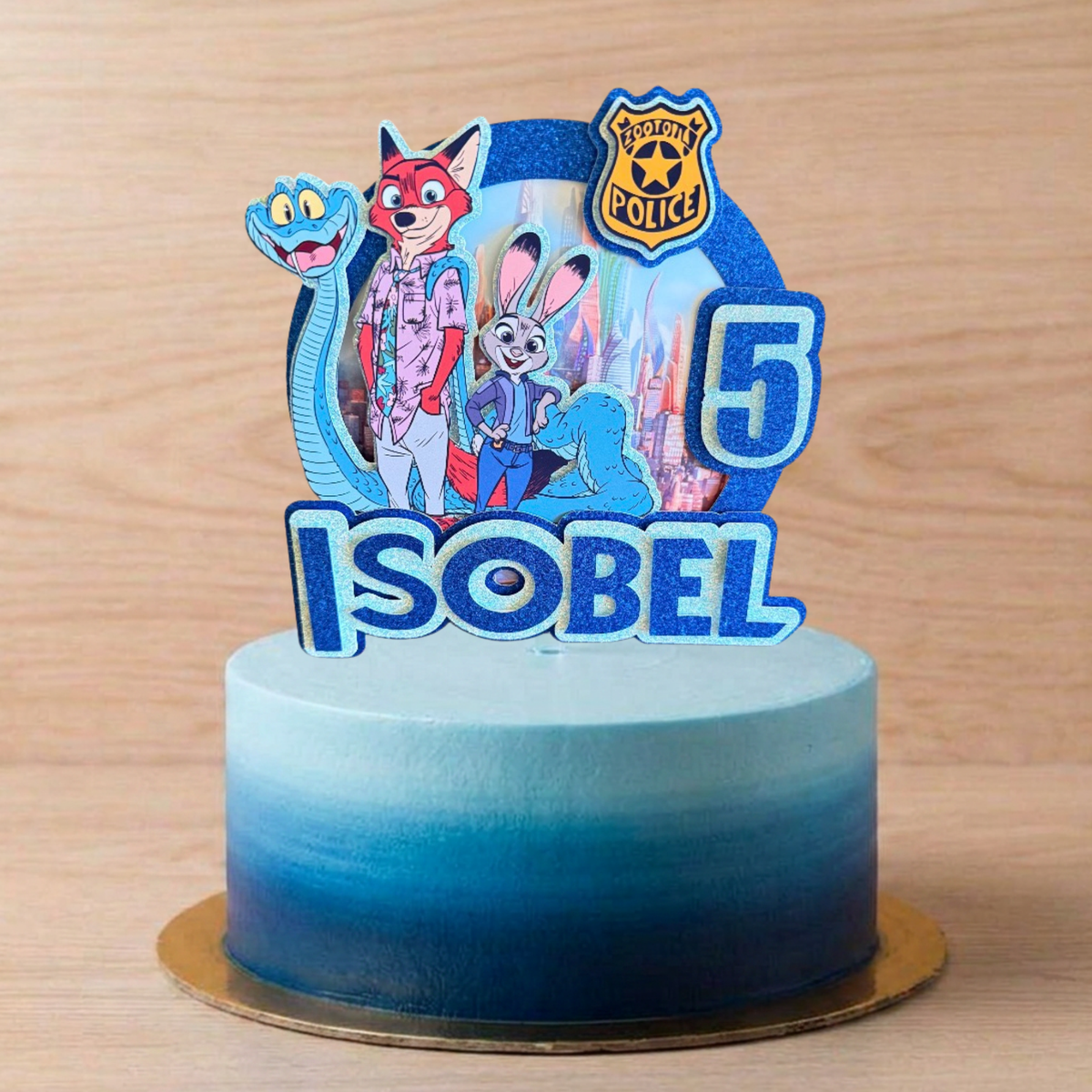 Zootopia 2 (Zootropolis) Personalised Cake Topper | Custom Name & Age Birthday Decoration
