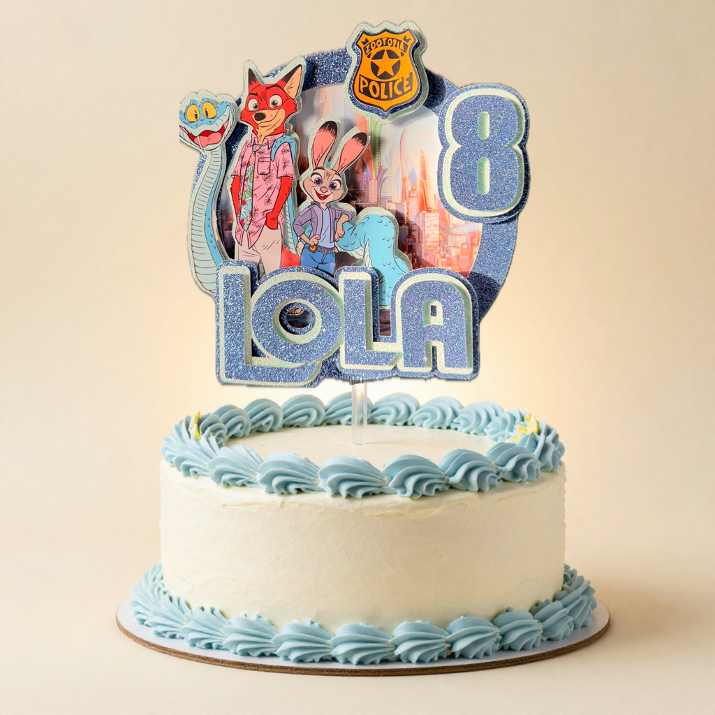 Zootopia 2 Personalised Cake Topper | Custom Name & Age Birthday Decoration