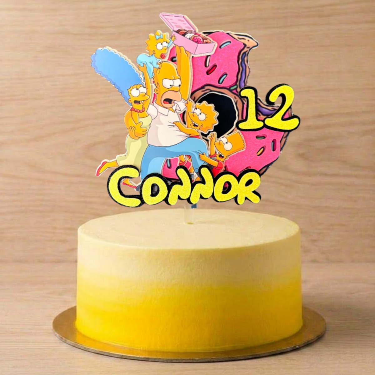 The Simpsons Personalised Cake Topper | Custom Name & Age Birthday Decoration