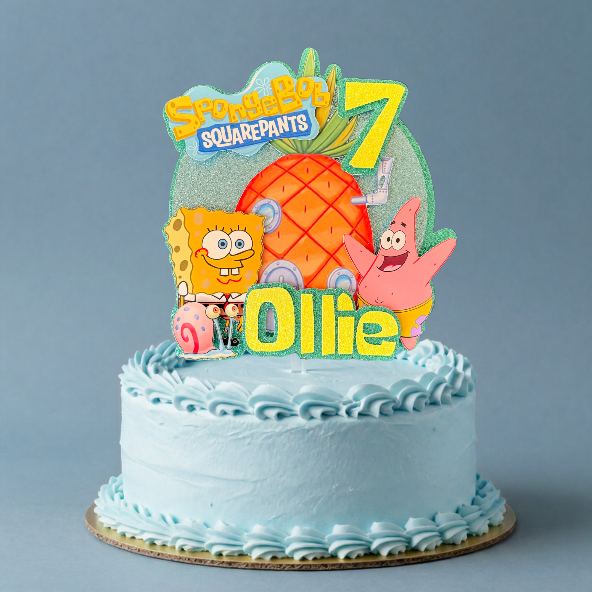 SpongeBob SquarePants Personalised Cake Topper | Custom Name & Age Birthday Decoration