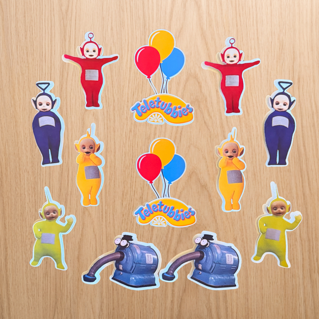 Teletubbies Cake Topper | Custom Name & Age Birthday Decoration