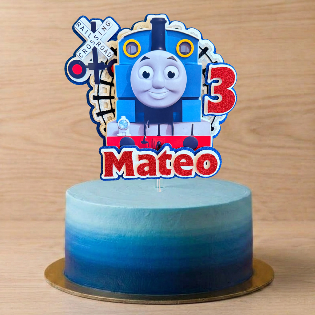 Thomas the Tank Engine Cake Topper | Personalised Name & Age Birthday Decoration