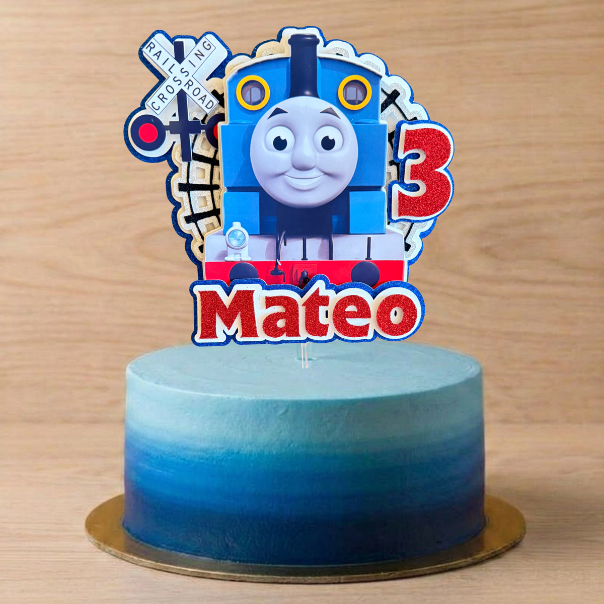 Thomas the Tank Engine Cake Topper | Personalised Name & Age Birthday Decoration