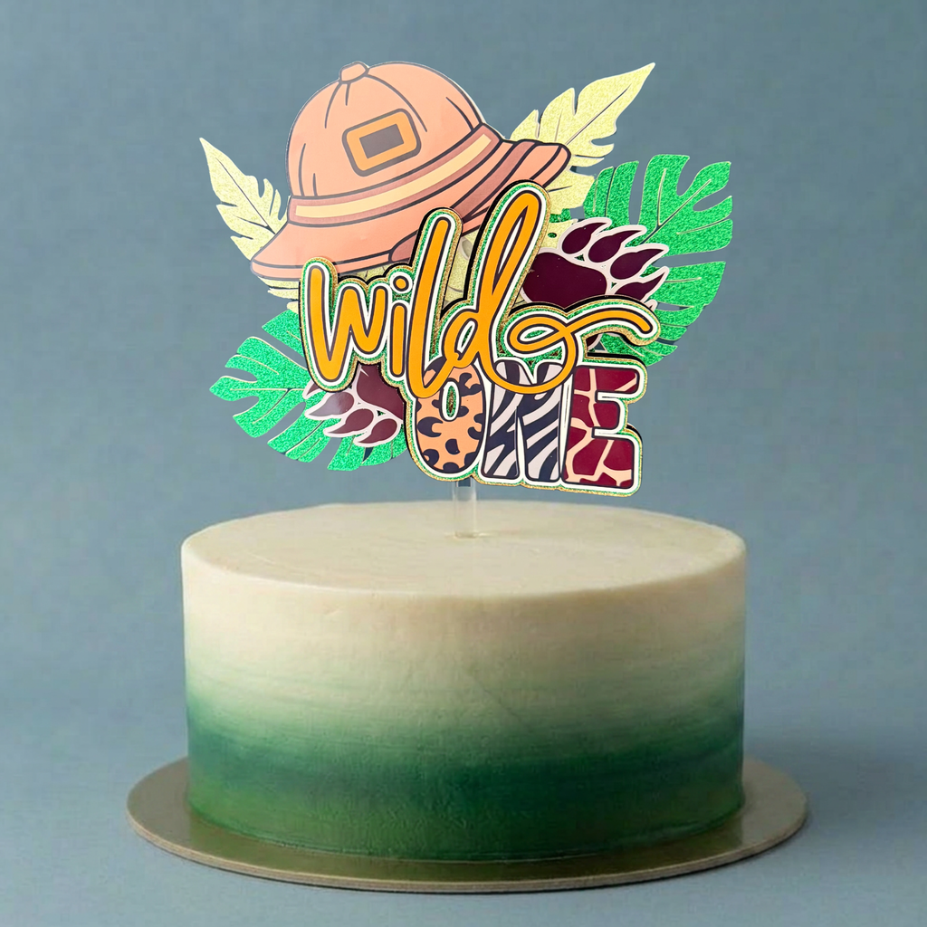 Wild One Safari Cake Topper | 1st Birthday Jungle Party Decoration