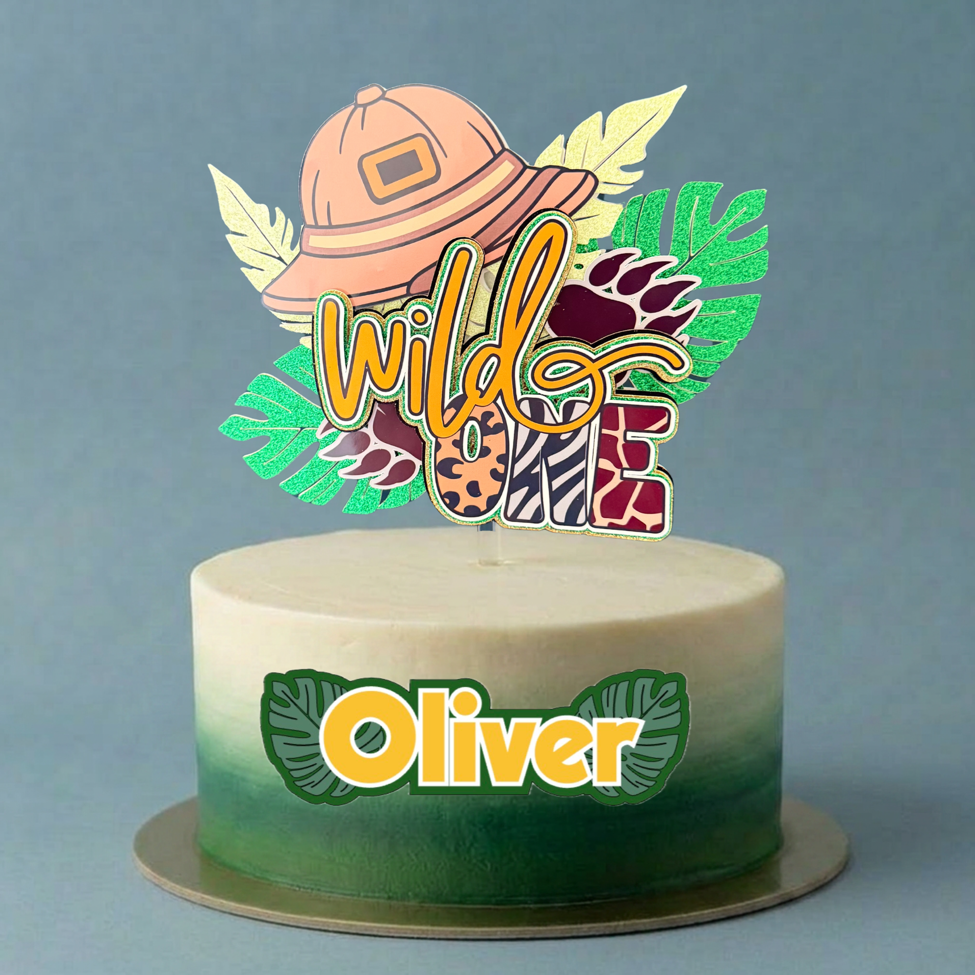 Wild One Safari Cake Topper | 1st Birthday Jungle Party Decoration