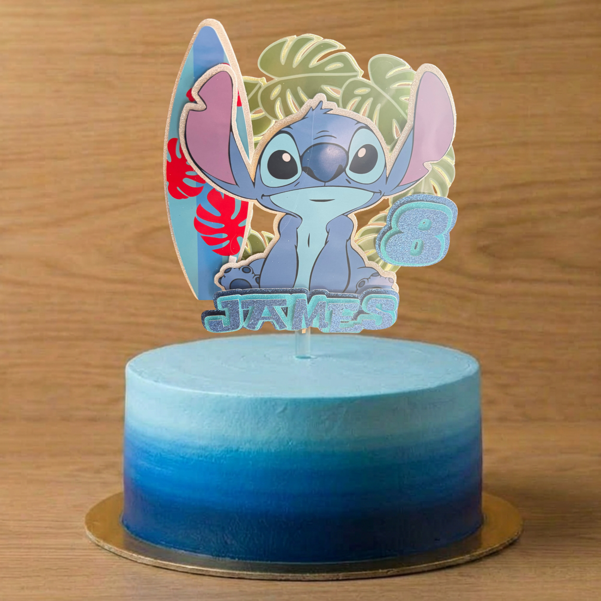 Stitch Inspired Cake Topper | Custom Name & Age Birthday Decoration