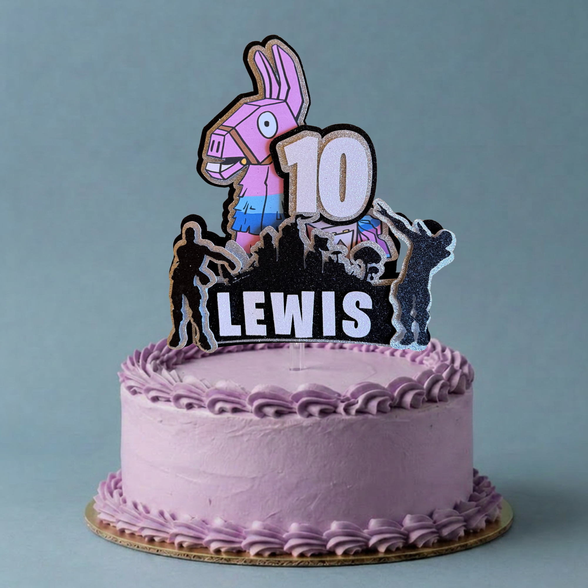 Fortnite Llama Personalised Cake Topper | Custom Name & Age Gaming Birthday Decoration