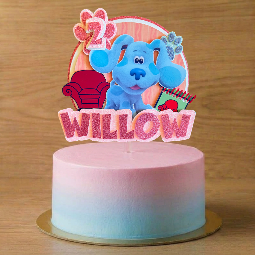 Blue's Clues Birthday Cake Topper – Personalised Name & Age Decoration