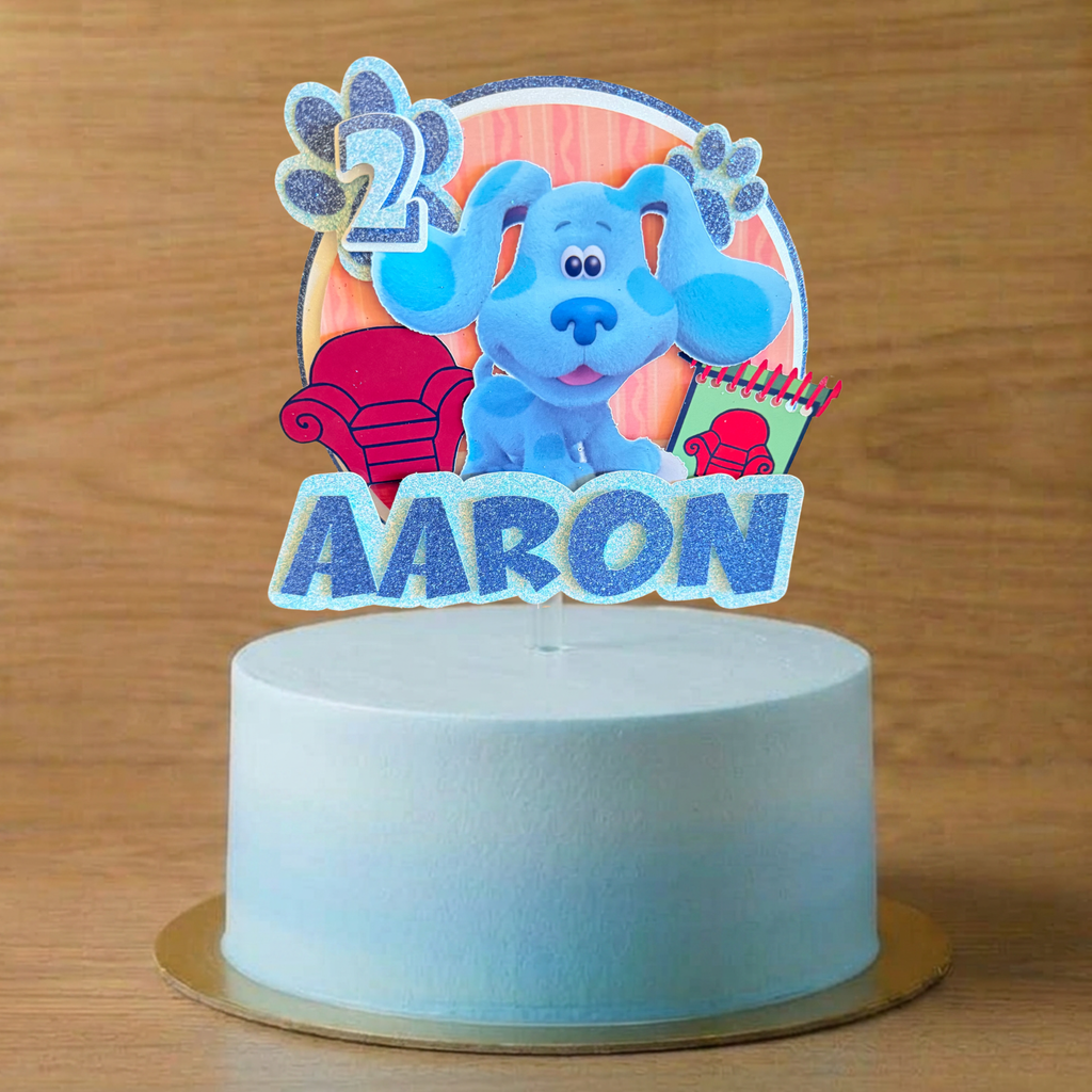 Blue's Clues Birthday Cake Topper – Personalised Name & Age Decoration