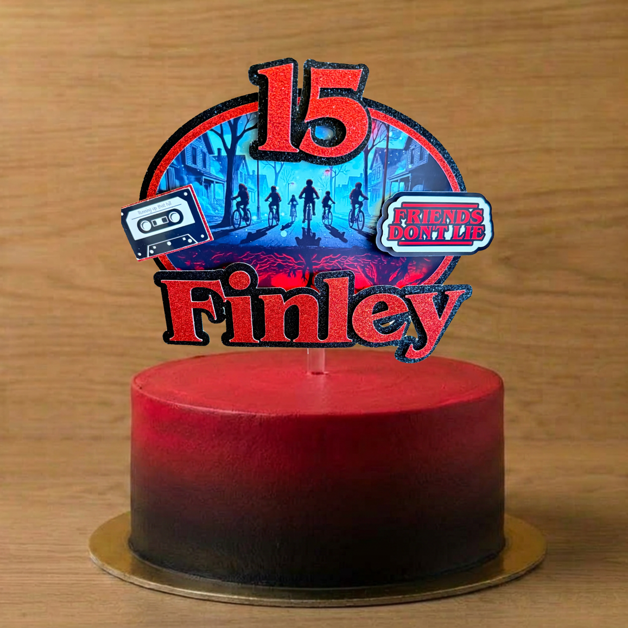 Stranger Things Cake Topper | Personalised Name & Age Birthday Decoration