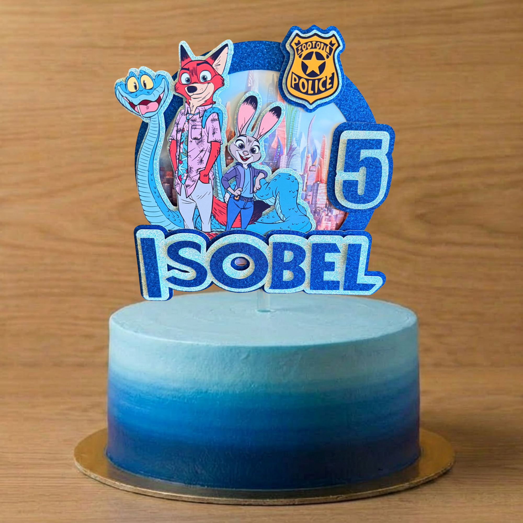 Zootopia 2 (Zootropolis) Personalised Cake Topper | Custom Name & Age Birthday Decoration