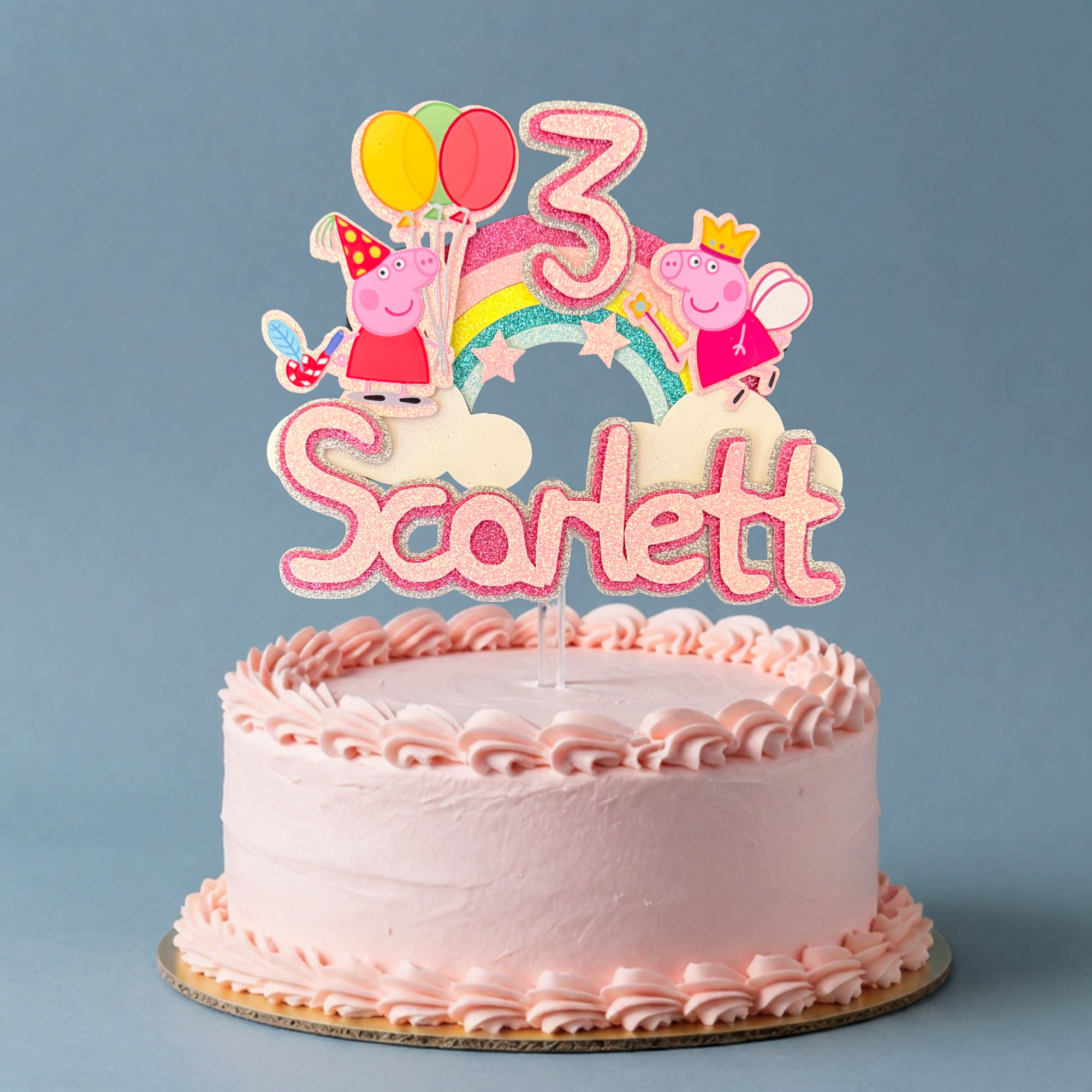 Peppa Pig Personalised Cake Topper Set | Custom Name & Age Birthday Decoration