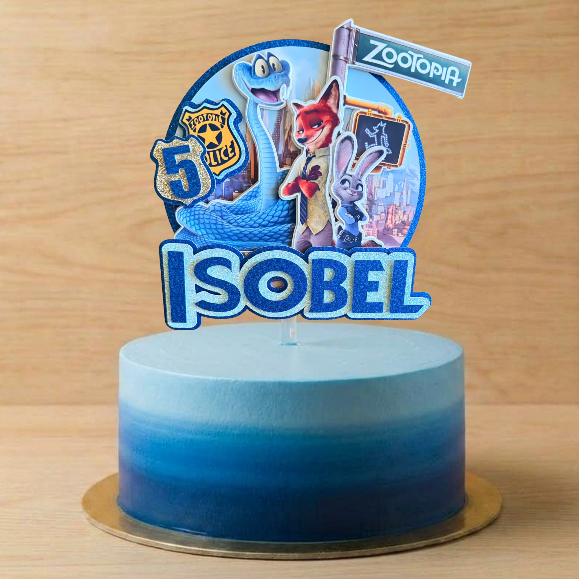 Zootopia 2 Zootropolis Personalised Cake Topper | Name & Age Birthday Decoration