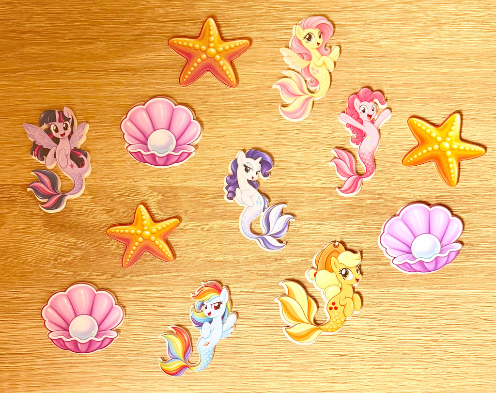 My Little Pony Mermaid Shaker Cake Topper – Personalised Name & Age