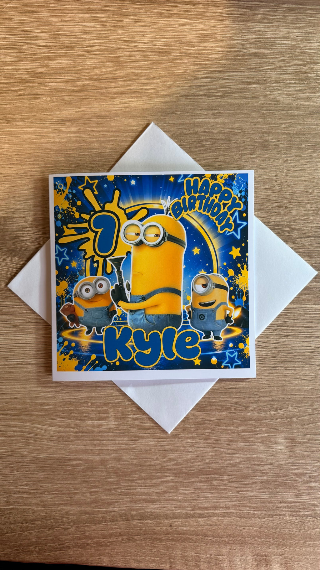 Minions Personalised Birthday Card – Name & Age – 6x6