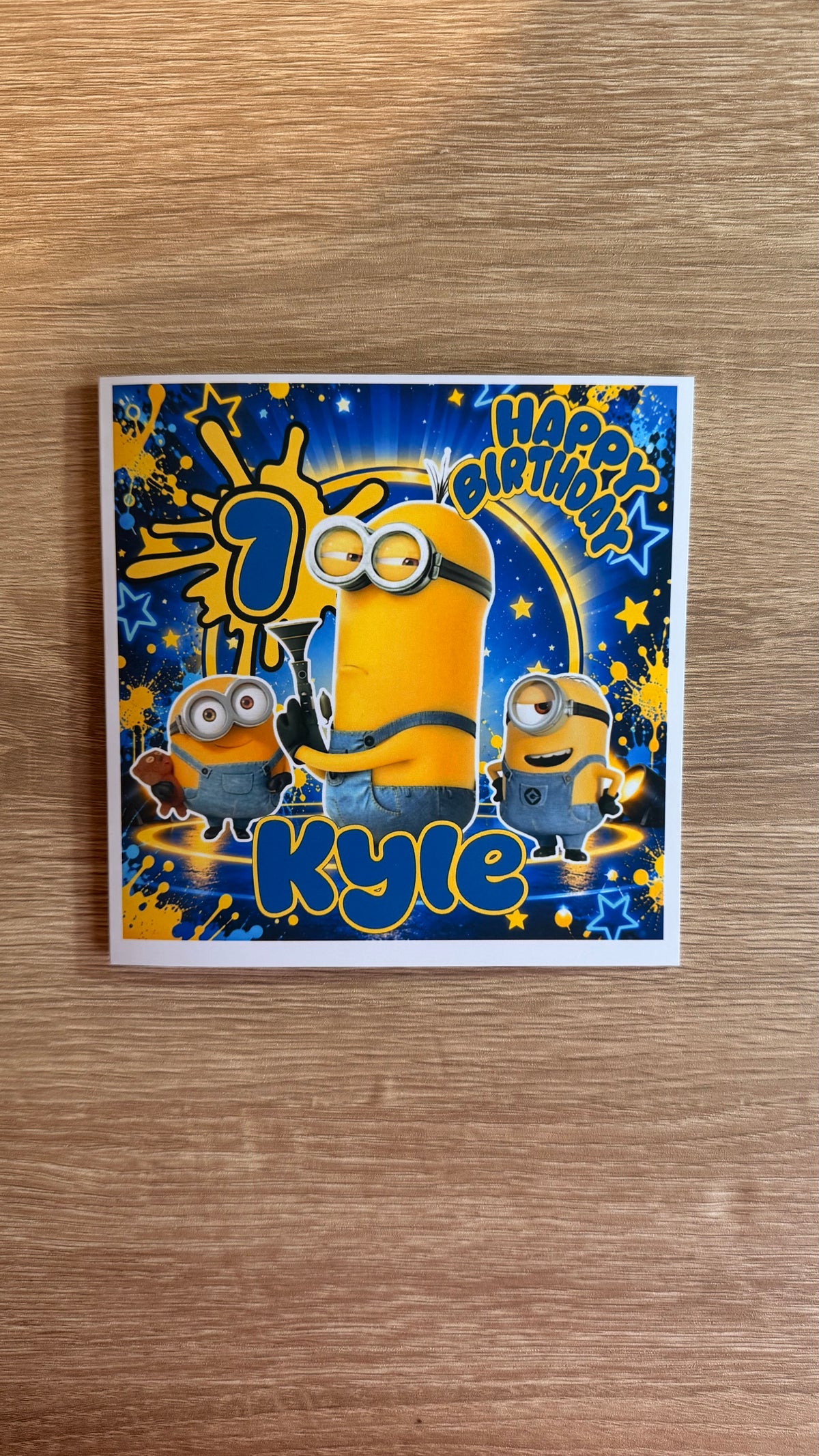 Minions Personalised Birthday Card – Name & Age – 6x6