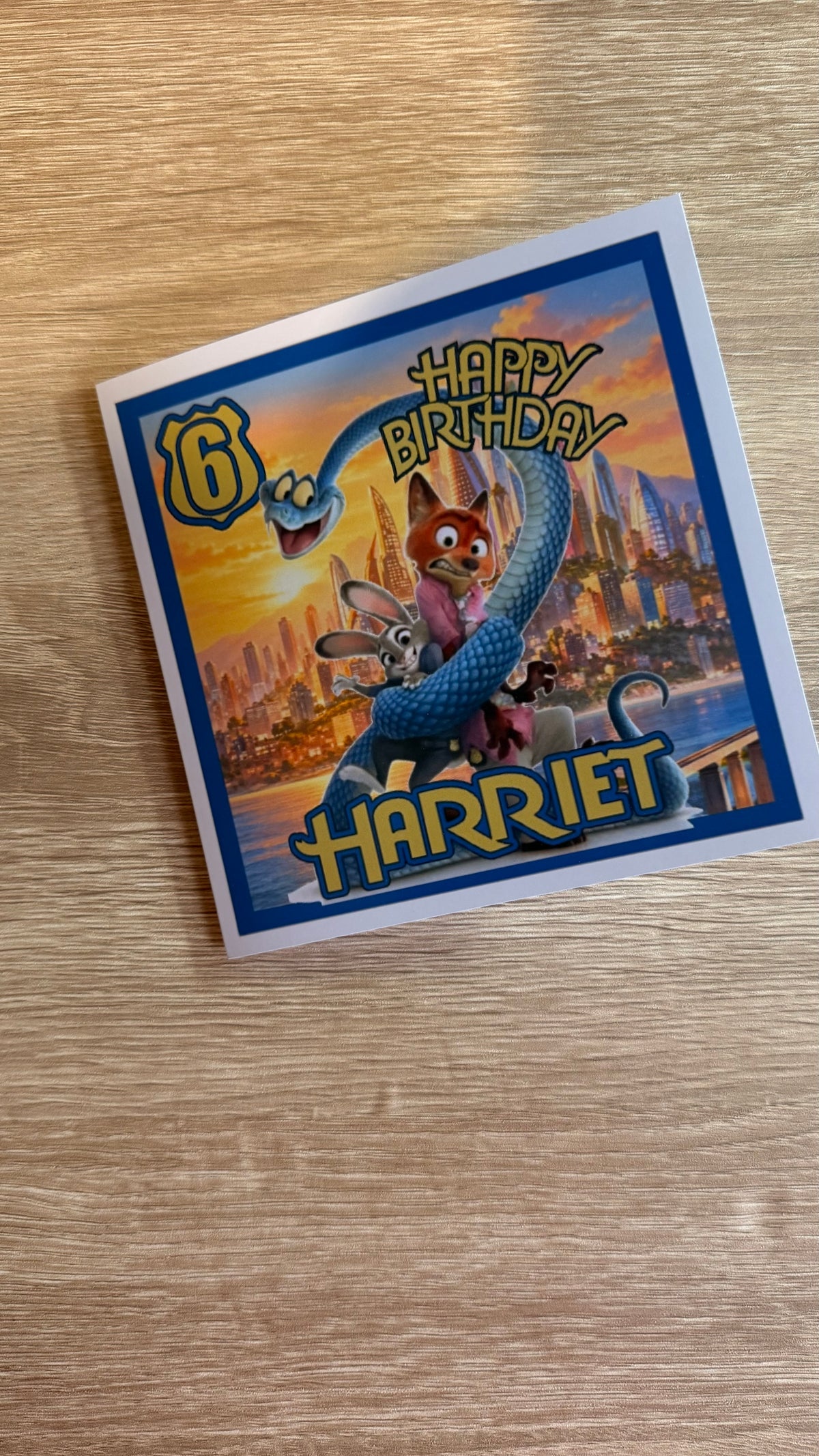 Zootopia 2 Personalised Birthday Card – Golden Sunset – Name & Age