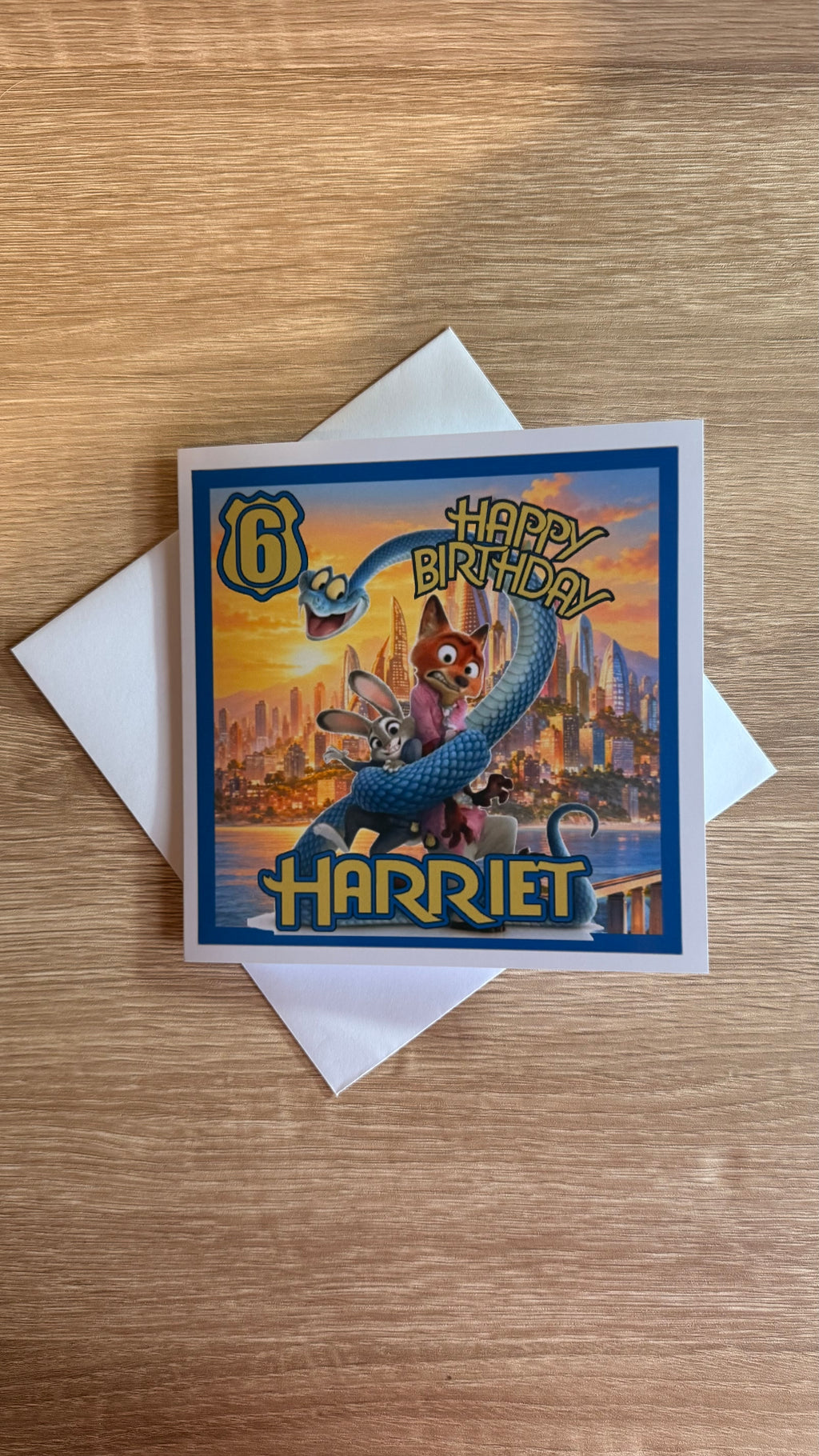 Zootopia 2 Personalised Birthday Card – Golden Sunset – Name & Age