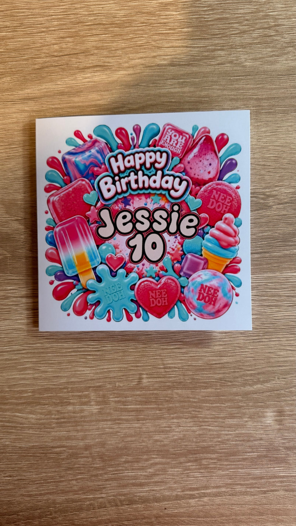 NeeDoh Inspired Cake Topper | Custom Name & Age Birthday Decoration