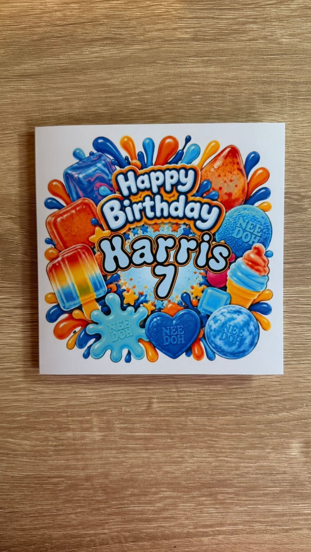 NeeDoh Inspired Cake Topper | Custom Name & Age Birthday Decoration
