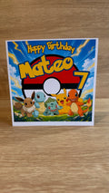 Pokémon Personalised Birthday Card – Name & Age – 6x6