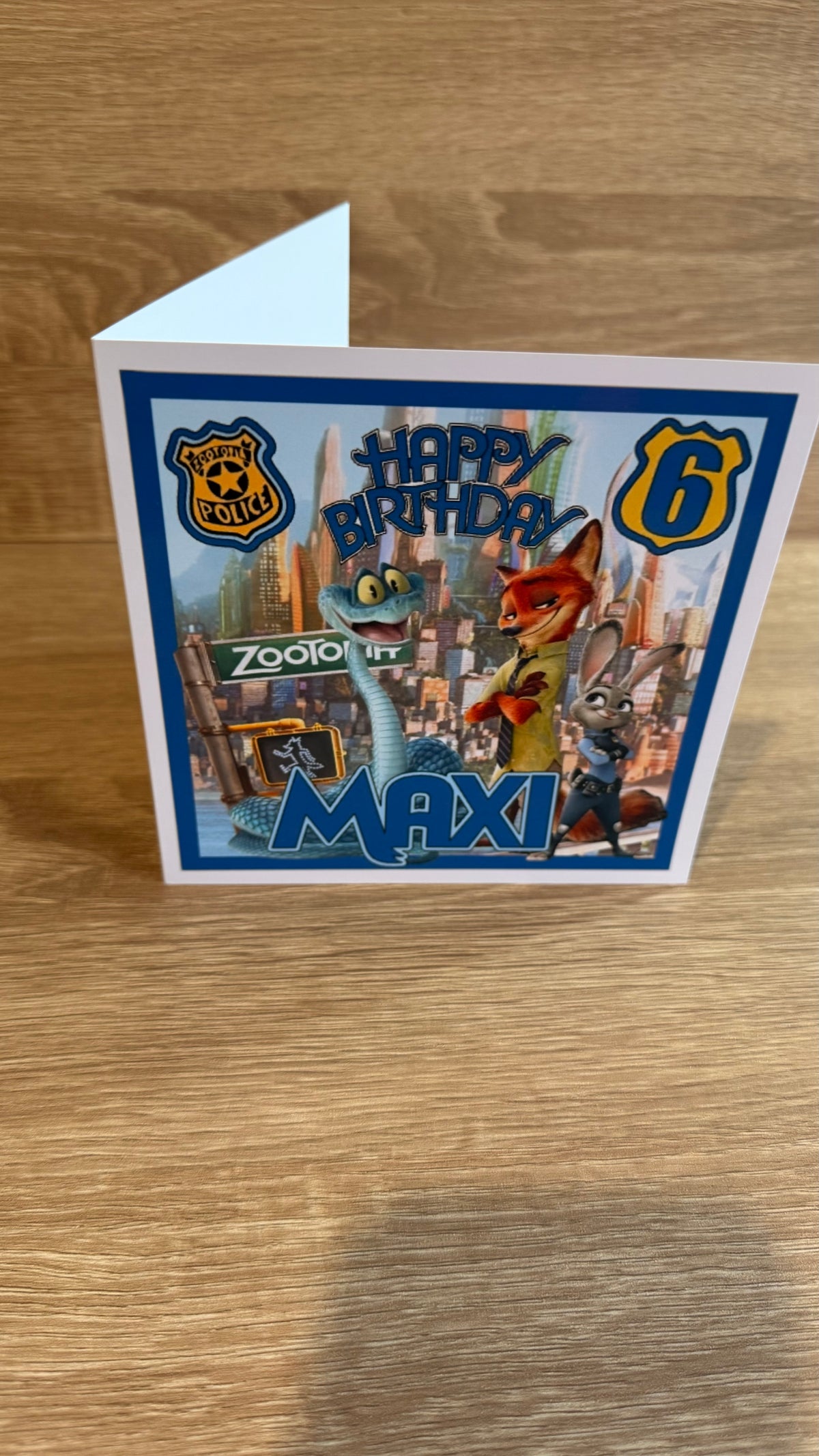 Zootopia 2 Personalised Birthday Card – Nick, Judy & Gary – 6x6