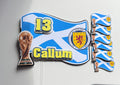 Scotland Flag Personalised Cake Topper & Cupcake Toppers | Custom Name & Age