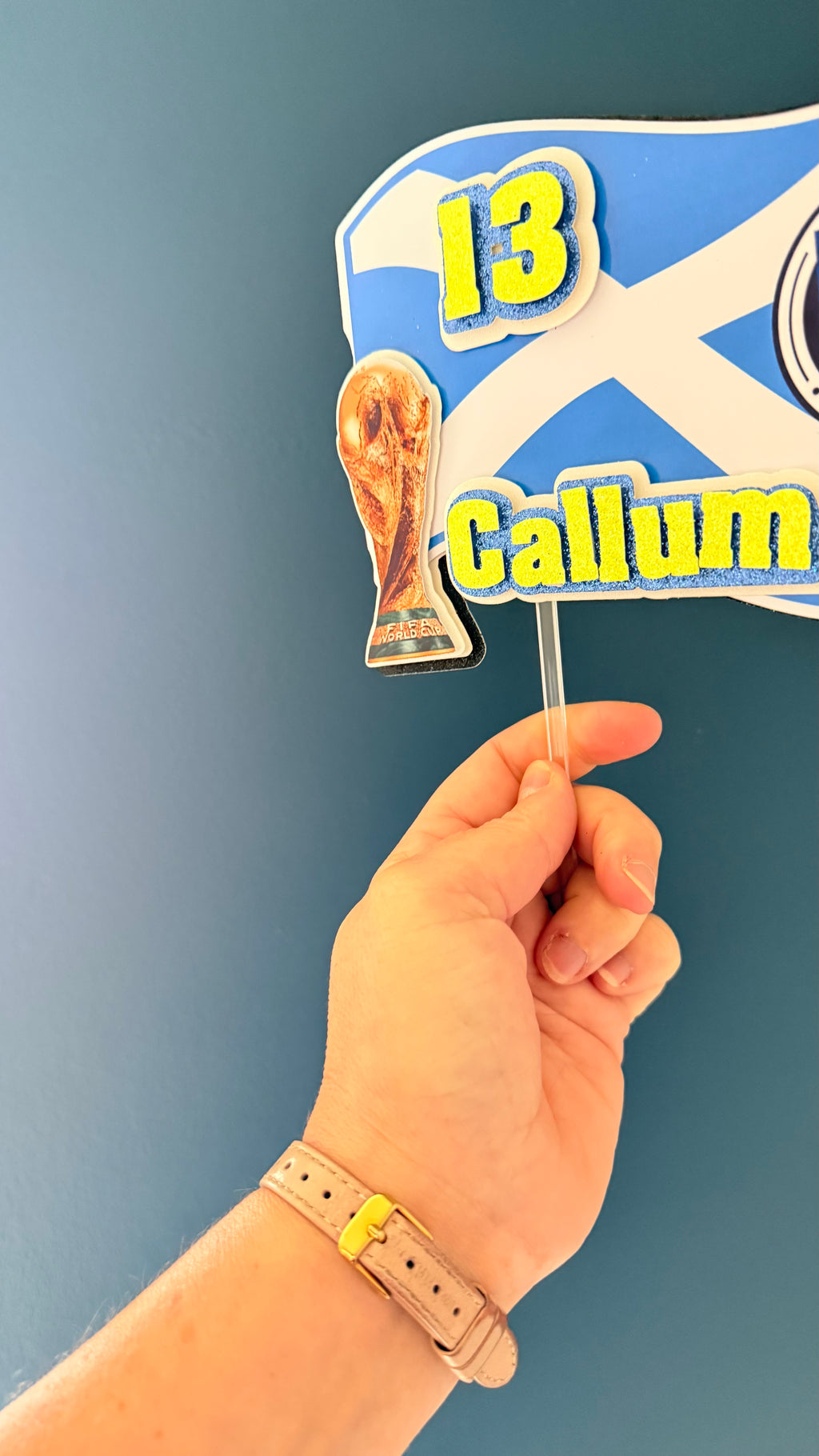 Scotland Flag Personalised Cake Topper & Cupcake Toppers | Custom Name & Age