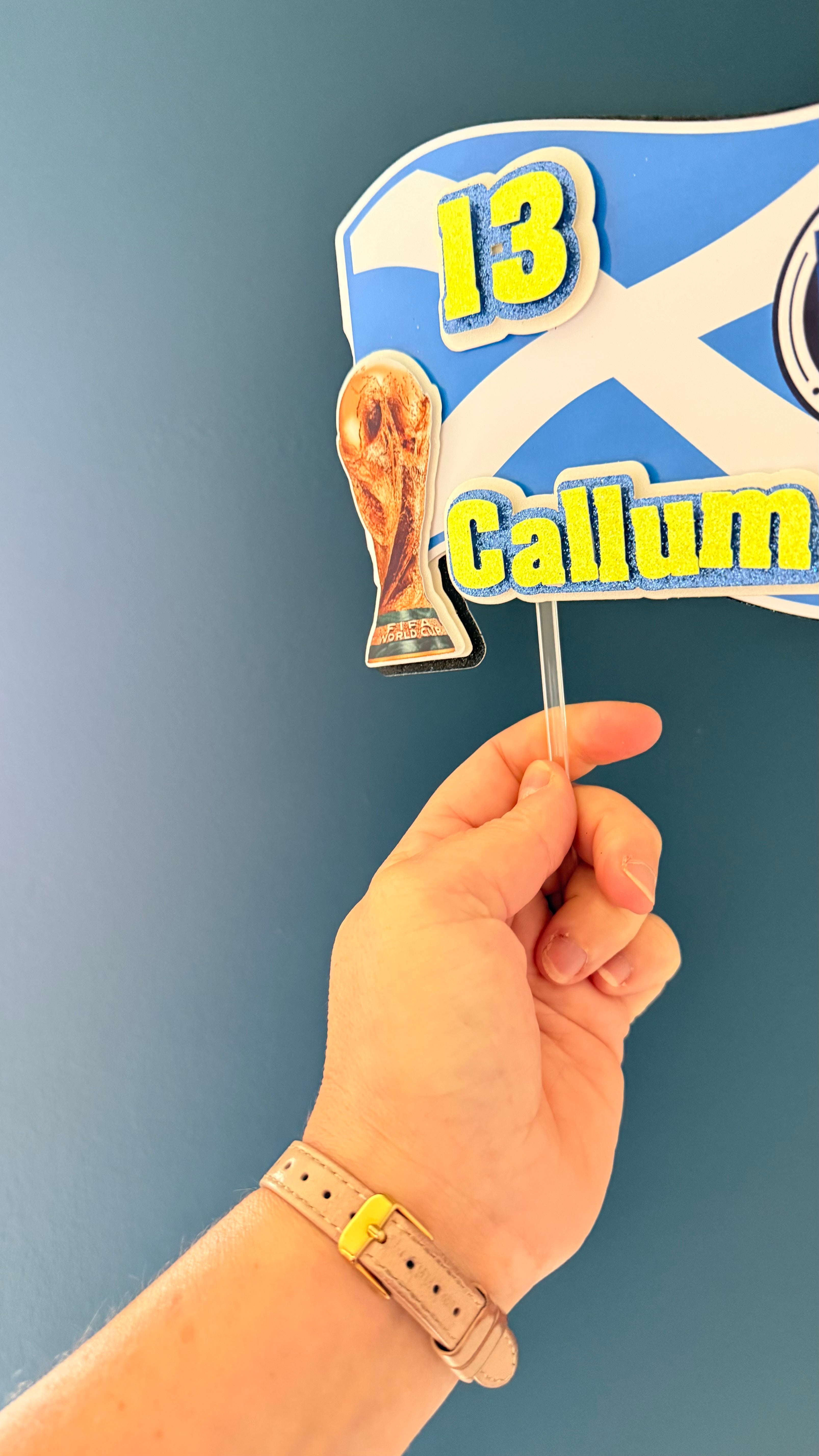 Scotland Flag Personalised Cake Topper & Cupcake Toppers | Custom Name & Age