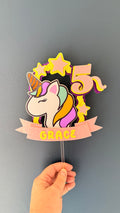 Unicorn Personalised Cake Topper | Custom Name & Age