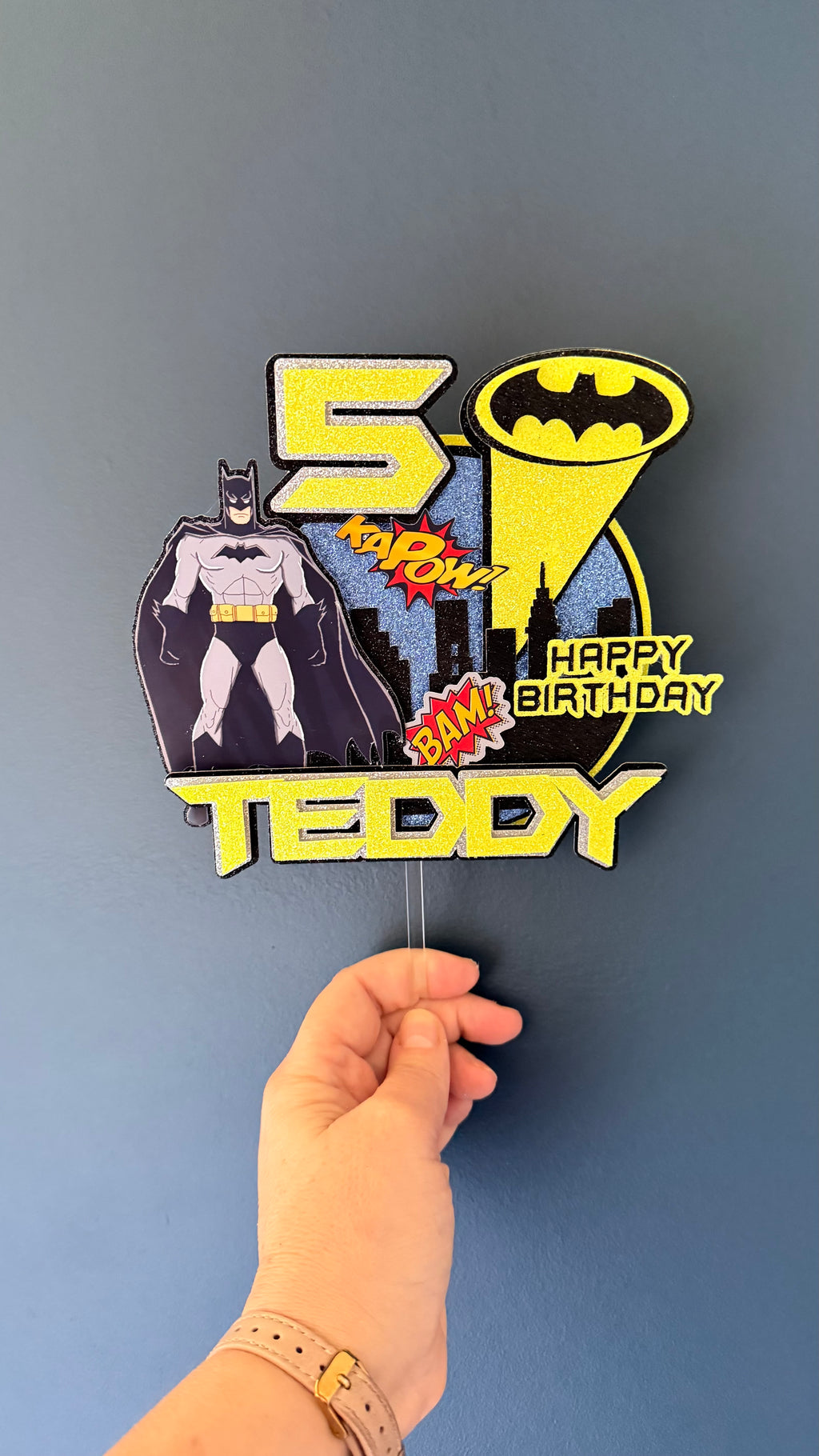 Batman Personalised Cake Topper | Custom Name & Age