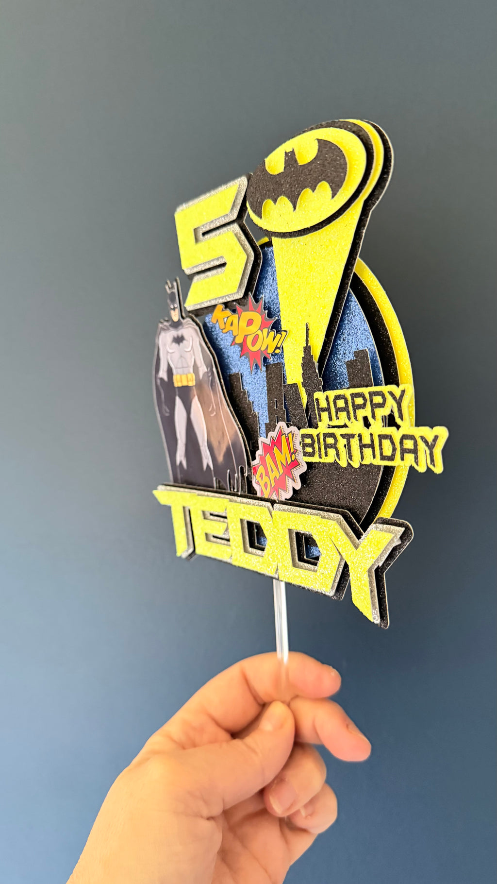 Batman Personalised Cake Topper | Custom Name & Age